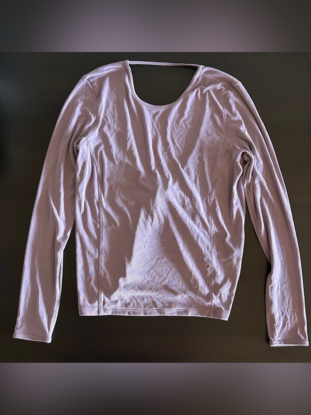 Lululemon Twist-Back Soft Ribbed Long-Sleeve Top -- Purple Ash (size 6)